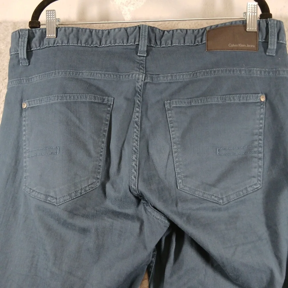 Calvin Klein Jeans Blue Faded Slim Straight Leg‎ Stretch 5-Pocket Pants 36x32